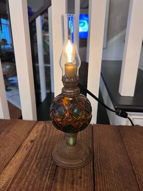 Vintage Amber Small Table Lamp